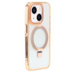 For iPhone 14 Plus Starlink Stand Clear Magsafe Phone Case(Orange)