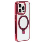 For iPhone 15 Pro Starlink Stand Clear Magsafe Phone Case(Red)