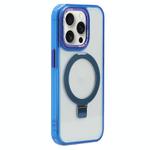 For iPhone 15 Pro Starlink Stand Clear Magsafe Phone Case(Blue)