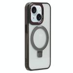 For iPhone 15 Starlink Stand Clear Magsafe Phone Case(Black)