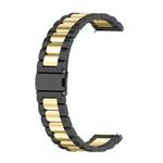 For Huawei Watch GT4 46mm Three Bead Stainless Steel Metal Watch Band(Black+Gold)