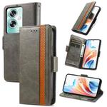 For OPPO A79 5G / A2 5G CaseNeo Splicing Dual Magnetic Buckle Leather Phone Case(Grey)