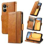 For Xiaomi Redmi 13C CaseNeo Splicing Dual Magnetic Buckle Leather Phone Case(Khaki)