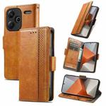 For Xiaomi Redmi Note 13 Pro+ CaseNeo Splicing Dual Magnetic Buckle Leather Phone Case(Khaki)