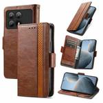 For Xiaomi Redmi K70E CaseNeo Splicing Dual Magnetic Buckle Leather Phone Case(Brown)