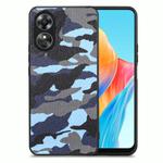 For OPPO A78 4G Retro Camouflage Leather Back Phone Case(Blue)