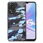 For OPPO A78 5G Retro Camouflage Leather Back Phone Case(Blue)