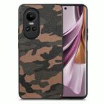For OPPO Reno10 /10 Pro 5G Global Retro Camouflage Leather Back Phone Case(Brown)