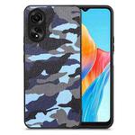 For OPPO  A38 4G Retro Camouflage Leather Back Phone Case(Blue)