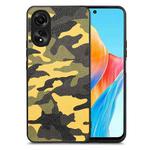 For OPPO A58 4G Retro Camouflage Leather Back Phone Case(Yellow)