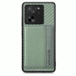 For Xiaomi 13T / 13T Pro Carbon Fiber Magnetic Card Bag Phone Case(Green)