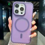 For iPhone 14 Pro Transparent TPU Hybrid PC Magsafe Phone Case(Purple)