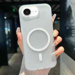 For iPhone 16e Transparent TPU Hybrid PC Magsafe Phone Case(White)