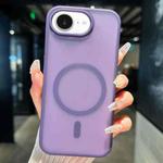 For iPhone 16e Transparent TPU Hybrid PC Magsafe Phone Case(Purple)