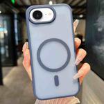 For iPhone 16e Transparent TPU Hybrid PC Magsafe Phone Case(Blue)