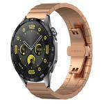 For Huawei Watch GT4 46mm One Bead Butterfly Buckle Stainless Steel Metal Watch Band(Rose Gold)