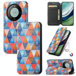 For Huawei Mate 60 Pro CaseNeo Colorful Magnetic Leather Phone Case(Rhombus Mandala)
