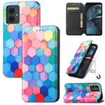 For Motorola Moto G14 CaseNeo Colorful Magnetic Leather Phone Case(Colorful Cube)