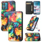 For Motorola Edge 40 Neo CaseNeo Colorful Magnetic Leather Phone Case(Colorful Cloud)