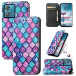 For Motorola Edge 40 Neo CaseNeo Colorful Magnetic Leather Phone Case(Purple Scales)