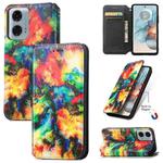 For Motorola Moto G24 Power CaseNeo Colorful Magnetic Leather Phone Case(Colorful Cloud)