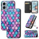 For Motorola Moto G24 Power CaseNeo Colorful Magnetic Leather Phone Case(Purple Scales)