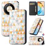 For Honor X50 CaseNeo Colorful Magnetic Leather Phone Case(Rhombus)