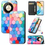 For Honor X50 CaseNeo Colorful Magnetic Leather Phone Case(Colorful Cube)