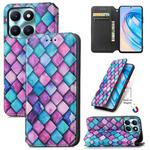 For Honor X6a CaseNeo Colorful Magnetic Leather Phone Case(Purple Scales)