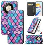 For Honor X9b CaseNeo Colorful Magnetic Leather Phone Case(Purple Scales)