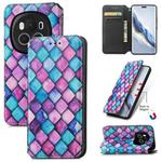 For Honor Magic6 Pro CaseNeo Colorful Magnetic Leather Phone Case(Purple Scales)