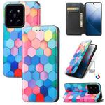 For Xiaomi 14 Pro CaseNeo Colorful Magnetic Leather Phone Case(Colorful Cube)