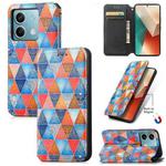 For Xiaomi Redmi Note 13 5G CaseNeo Colorful Magnetic Leather Phone Case(Rhombus Mandala)