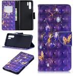 3D Colored Drawing Pattern Horizontal Flip Leather Case for  Huawei P30 Pro, with Holder & Card Slots & Wallet(Purple Butterfly)