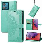 For Motorola Moto G84 Mandala Flower Embossed Leather Phone Case(Green)