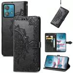 For Motorola  Edge 40 Neo Mandala Flower Embossed Leather Phone Case(Black)