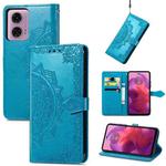 For Motorola Moto G24   Mandala Flower Embossed Leather Phone Case(Green)