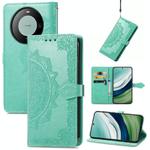 For Huawei Mate 60 Mandala Flower Embossed Leather Phone Case(Green)