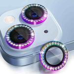 For iPhone 13 / 13 mini ENKAY AR Anti-reflection Individual Diamond Ring Camera Lens Glass Full Film(Colorful)