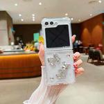 For Samsung Galaxy Z Flip4 Electroplated Mirror Love Heart Phone Case(Bowknot)