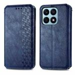 For Honor X8b 4G Cubic Grid Pressed Magnetic Leather Phone Case(Blue)