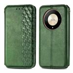 For Honor X9b 4G Cubic Grid Pressed Magnetic Leather Phone Case(Green)