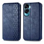 For Honor X50i Cubic Grid Pressed Magnetic Leather Phone Case(Blue)