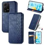 For Honor 200 Lite Global Cubic Grid Pressed Magnetic Leather Phone Case(Blue)