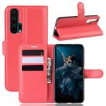 Litchi Texture Horizontal Flip Leather Case for Huawei Honor 20 Pro, with Wallet & Holder & Card Slots(red)