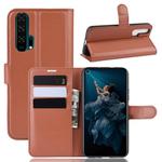 Litchi Texture Horizontal Flip Leather Case for Huawei Honor 20 Pro, with Wallet & Holder & Card Slots(Brown)