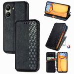 For Xiaomi Redmi 13C Cubic Grid Pressed Magnetic Leather Phone Case(Black)