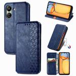 For Xiaomi Redmi 13C Cubic Grid Pressed Magnetic Leather Phone Case(Blue)