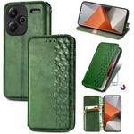 ForXiaomi Redmi Note 13 Pro+ Cubic Grid Pressed Magnetic Leather Phone Case(Green)