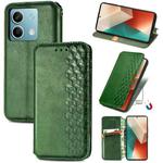 For Xiaomi Redmi Note 13 Cubic Grid Pressed Magnetic Leather Phone Case(Green)